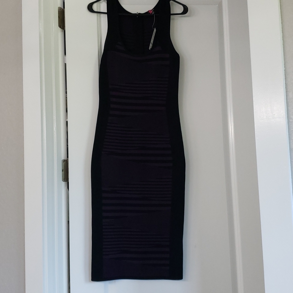 BEBE racerback bodycon midi dress